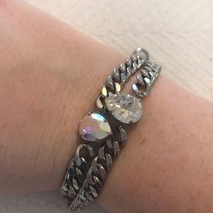 EUC Swarovski Crystal Pendant Bracelet Duo